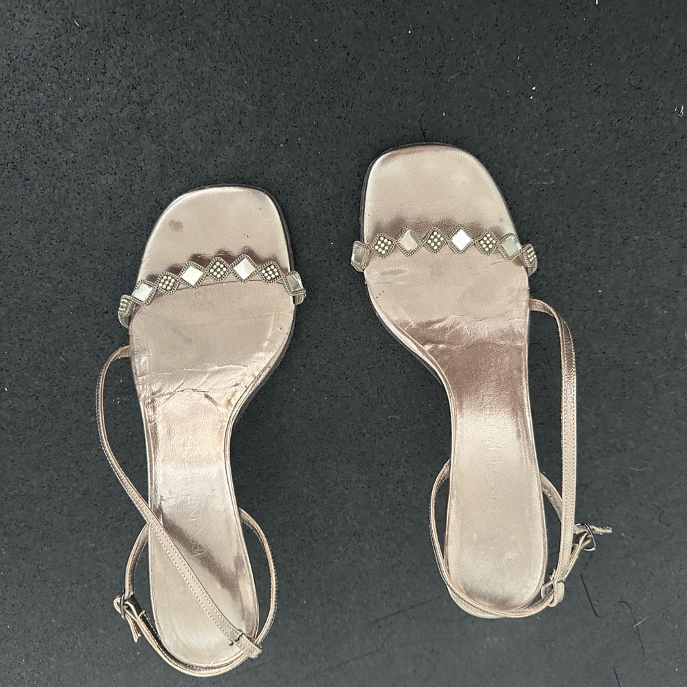 Yves Saint Laurent Jewel Platinum Hells with Straps